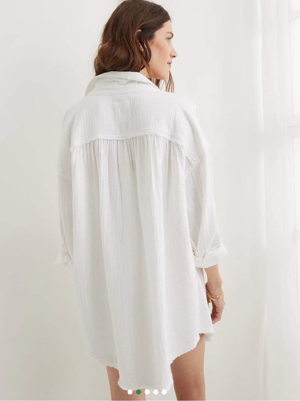 Aerie Oversized Gauze Cover-up Button Front Shirt - Picture 2 of 5